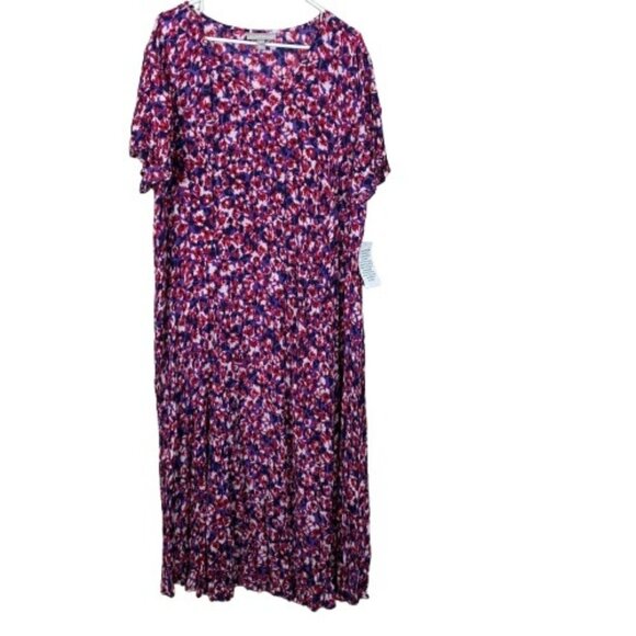 NEW Woman Within Floral Crinkle Dress Size 1X Bloomcore - Picture 1 of 6